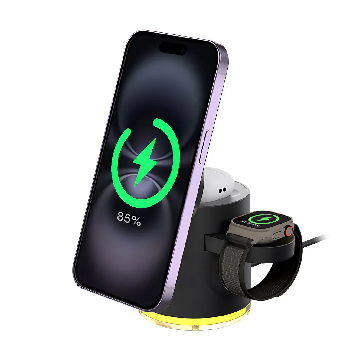 Xpower 15W 5in1 Foldable Magsafe Wireless Charging Stand - Black - Tashqila Xpower 15W 5in1 Foldable Magsafe Wireless Charging Stand - Black - Tashqila